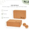 Natural Cork Yoga Blocks 2 Pack with Strap & Massage Balls - Yoga Props with Cork Yoga Block Brick Set, Myofascial Cork Ball & Yoga Strap for Stretching - Premium Yoga Accessories for Women & Men
