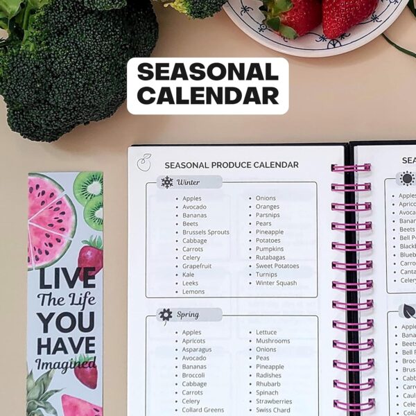 Life & Apples Meal Planner with Grocery List - Weekly Menu Plan and Prep, Healthy Diet and Weight Loss Tracking, 1 Year Undated Meal Planning Notebook, 5 X 8 Inch Spiral Notebook, Mint Green