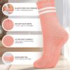 AURUZA Pilates Grippy Socks with Grips for Women Non Slip Skid Yoga Socks Crew Length for Ballet Home Workout Hospital