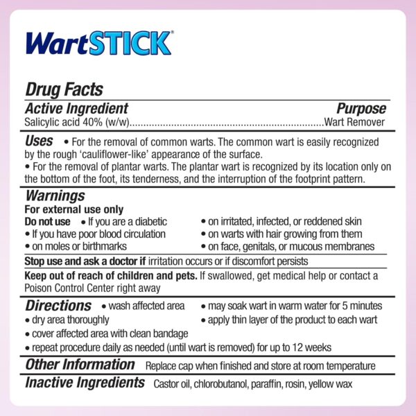 WartStick Maximum Strength Salicylic Acid Solid-Stick Common and Plantar Wart Remover 0.2 Oz