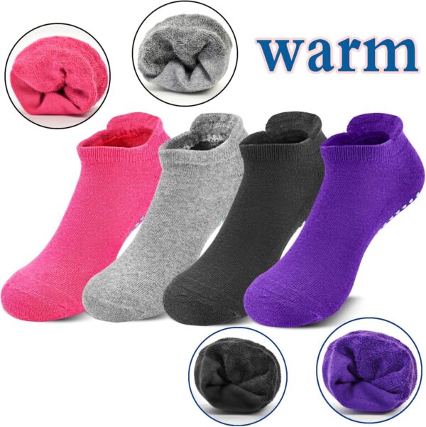 Tphon Women Non Slip Yoga Socks, Anti Skid Socks for Pilates Hospital Ballet Workout for Adult Women Ladies 4 Pairs