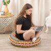 32 inches Meditation Floor Cushion for Adults, Round Large Thick Floor Pillow, Memory Foam Filling, Yellow