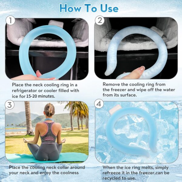 2PCS Neck Cooling Tube with Cold Insulated Bag,Neck Cooling Wraps,Reusable Ice Neck Ring Wearable Body Cooling Products for Summer Heat (Blue*2)