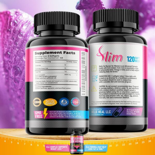 Belly Fat Burner for Women - Weight Loss Pills for Women Stomach Fat | CLA Softgels | Appetite Suppressant & Metabolism Booster | Bloating Relief & Natural Support - Keto Diet Pills 120 Softgels