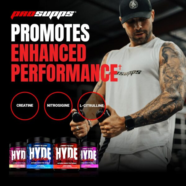 PROSUPPS Mr. Hyde Signature Pre Workout with Creatine, Beta Alanine, TeaCrine and Caffeine for Sustained Energy, Focus Pumps - Endurance Energy Drink Men Women (Blue Razz, 30 Servings)