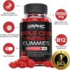Apple Cider Vinegar Gummies - 1000mg - Formulated to Support Normal Energy Levels & Gut Health - Supports Digestion, Detox & Cleansing - ACV Gummies W/VIT B12, Beetroot (60 Gummies)