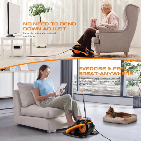 Zakle Under Desk Elliptical Machine, Ellipse Leg Exerciser w/Remote Control & 12 Adjustable Speeds, Noiseless Ellipse Leg Exerciser, Fully Assembled Elliptical Training Machine