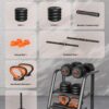 FEIERDUN Adjustable Dumbbells, 20/30/40/45/70/90lbs Free Weight Set with Connector, 5 in1 Dumbbells Set Used as Barbell, Kettlebells, Push up Stand, Weight Plate, Fitness Exercises for Home Gym Suitable Men/Women