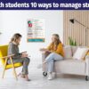 ZOCO — 10 Ways to Manage Stress for Teens Posters (20 Pack) — Mental Health Awareness Items — School Counselor Must Haves — Therapy Office Decor — Laminated, 17 x 22 inches