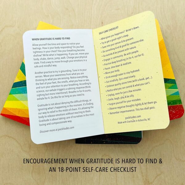 Pocket-sized Gratitude Journals - Freedom Set (Manage Stress & Anxiety, Mental Health Support, Self-Care Checklist, Prompts, 3.5" x 5.5", 36 pages)