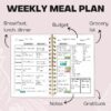 Life & Apples Meal Planner with Grocery List - Weekly Menu Plan and Prep, Healthy Diet and Weight Loss Tracking, 1 Year Undated Meal Planning Notebook, 5 X 8 Inch Spiral Notebook, Mint Green