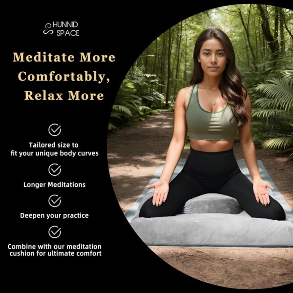 Meditation Cushion with Washable Premium Velvet Cover,100% Memory Foam Square Floor Cushion and Buckwheat Cushion Seating for Adults and Children Sitting, Yoga, Reading