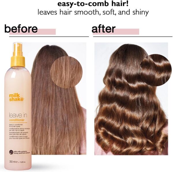 milk shake Leave-In Conditioner Spray Detangler for Natural Hair - Protects Color Treated Hair and Hydrates Dry Hair For Soft and Shiny Straight or Curly Hair, 11.8 Fl Oz