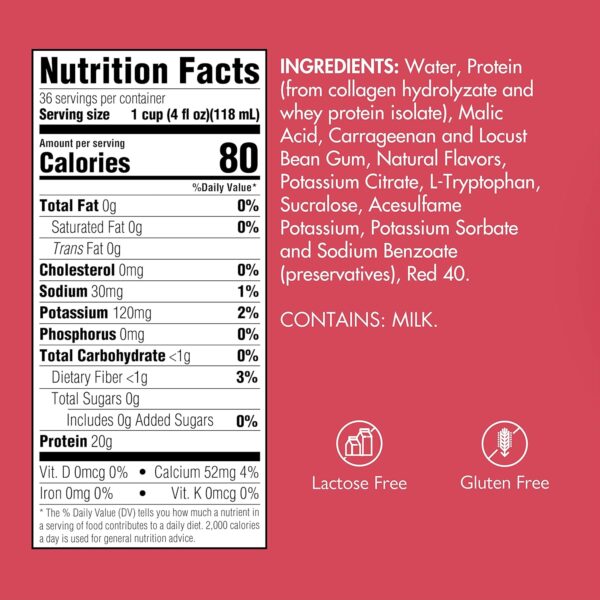 Gelatein Fruit Punch: 20 grams of protein. Sugar free. Ideal for clear liquid diets, swallowing difficulties, bariatric, dialysis and oncology. Great pre or post-workout snack. (12 pack)…