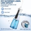 Cordless Water Dental Flosser for Teeth - 350ML Portable and Rechargeable Oral Irrigator with 5 Modes 6 Replaceable Tips - IPX7 Waterproof Powerful Battery Life Water Dental Picks for Travel Home Use