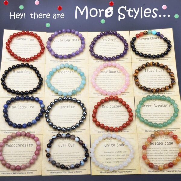 4mm Natural Healing Gemstone Bracelet Handmade Yoga Stretch Elastic Bracelet Stress Relief Crystal Jewelry for Men and Women (4mm Imperial Jasper)