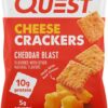 Quest Nutrition Cheese Crackers, Cheddar Blast, 10g Protein, 5g Net Carbs, 1g Sugar, Made with Real Cheese, 12 Packs (1.06 oz bags)