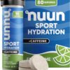 815bSj0BCFL._AC_SL1500_.jpg Nuun Sport + Caffeine Electrolyte Tablets - Dissolvable in Water, Fresh Lime Flavor, 5 Essential Electrolytes for Hydration, 1g Sugar Drink Mix, Vegan, Non-GMO, 8 Pack (80 Total Servings)