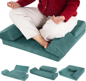 HOMBYS Meditation Cushion Foam Meditation Pillows for Sitting on Floor, Large Yoga Pillow for Adult, Meditation Mat with 2 Knee Cushions and Hip Support-3 Shapes for Different People-Supportive