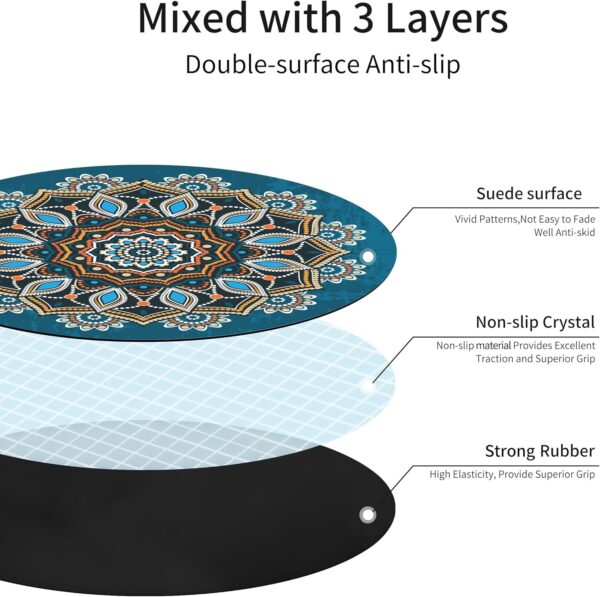 Round Meditation Pilates Yoga Mat Luxury Suede Large Yoga Mat Natural Rubber Non-Slip Base is ery Suitable for Meditation, Stretching, Yoga Environmental Protection, Fitness Exercise, Home and Outdoor. 140CM Diameter