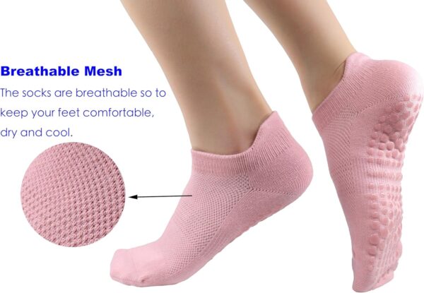 Tamlien Yoga & Pilates Grip Socks - Non-Slip, Barefoot, Pregnant-Friendly Crew Socks for Yoga, Barre & Sports