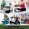Soxbang 3/6 Pairs Pilates Socks with Grips,Yoga Socks Barre Socks Non Slip Socks Embroidery for Barre Ballet Barefoot Workout