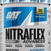 GAT SPORT Nitraflex Advanced Pre-Workout Powder, Increases Blood Flow, Boosts Strength and Energy, Improves Exercise Performance, (Blue Raspberry, 30 Servings)