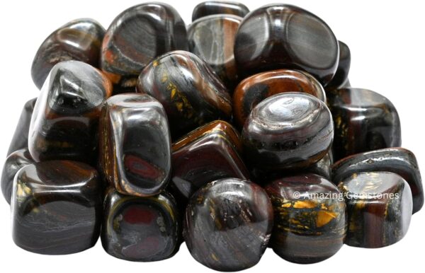 1000+ Carats Iron Tiger Eye Crystal Tumbled Stones Polished Rocks - Natural Gem Stones for Healing - DIY Crystals for Protection