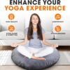 Cheer Collection Extra Large Floor Pillow, 32" Round Meditation Cushion, Oversized Yoga Pillow & Floor Cushions for Adults, Floor Pillows for Sitting, Meditation, and Seat Cushion -Grey