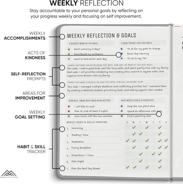 Best Daily Journal for Men & Women for Mindfulness, Productivity, Happiness & Self Care | Gratitude Journal, Affirmation Journal, Positivity Journal, Manifestation Journal, Self-Care Journal, Habit Tracker & Daily Journal with Prompts (Gray)