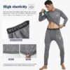Men's Compression Base Layers Long Johns Winter Gear with Fleece Lined for Skiing