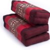 GABUR Foldable Meditation Cushion, 100% Kapok, Red Elephants, 25.5"x19.5"