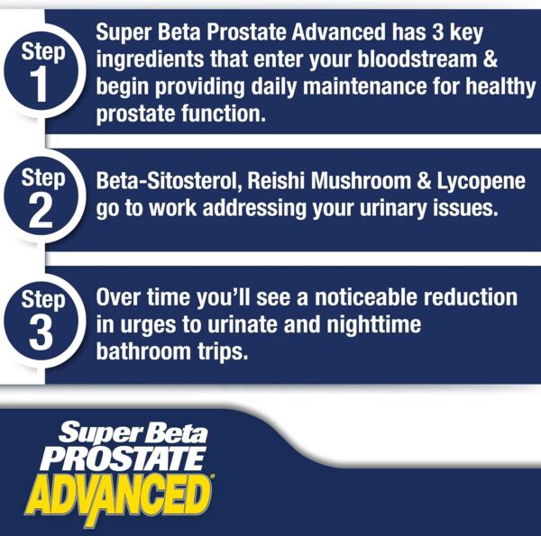 Advanced Prostate Supplement for Men – Reduce Bathroom Trips, Promote Sleep, Support Urinary Health & Bladder Emptying. Beta Sitosterol not Saw Palmetto. (60 Caplets, 1-Bottle)