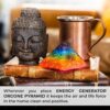 Orgonite Crystal Handmade Seven Chakra Gemstone Pyramid - Orgone Chakra Healing Stone Pyramids for Spiritual Healing, Meditaion, Yoga, Reiki Gifts, Office and Home Decor