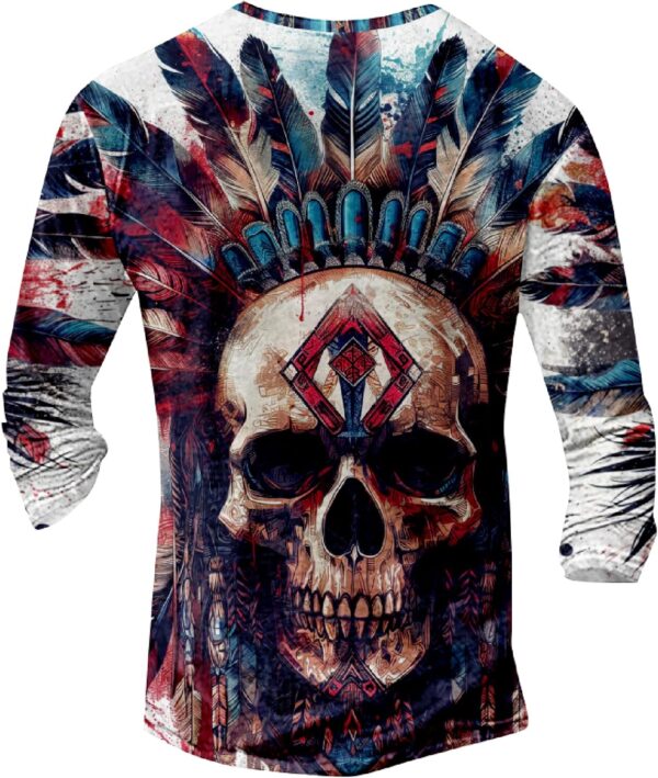 Mens Henley Shirts Graphic V Neck Long Sleeve Pullover Shirts 8Pcs Buttons Up Vintage Hippie Streetwear Tees Top