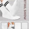 AURUZA Pilates Grippy Socks with Grips for Women Non Slip Skid Yoga Socks Crew Length for Ballet Home Workout Hospital