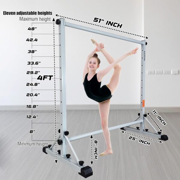 Adjustable Ballet Barre,Portable Dance bar,Fitness Equipment for Dance & Balance Excercise,Super Sturdy for Balance Workout,Weight Limit 250 LBS