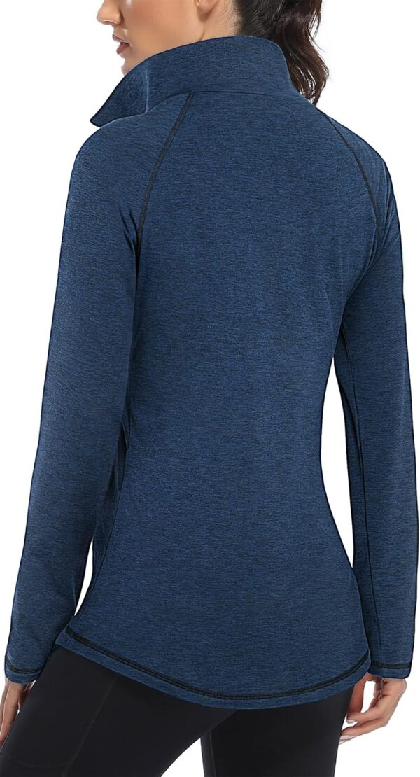 Miusey Womens Quarter Zip Running Pullover Jackets Long Sleeve Workout Tops (PRIME)