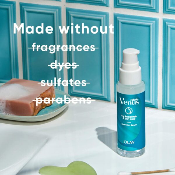 Gillette Venus Facial Hydration Serum with a Touch of Hyaluronic Acid, 1.5 oz Bottle, Use Post Dermaplaning Tool, Dermaplaning Moisturizer, Dermaplane Oil, Dermaplane Moisturizer, Pre Eyebrow Razor