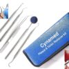 Dental Hygiene set of 5-Stainless Steel Tarter Scraper/Scaling Remover, Dental Toothpick, Mouth Mirror Scaler Tweezer For Calculus &Tartar Removal-Dentists Set is Ideal for Personal Use & Pet Friendly
