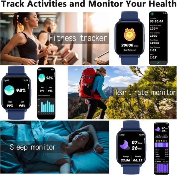 Smart Watch (Answer/Make Call), 1.9" Smartwatch Fitness Tracker for Android and iOS Phones with Heart Rate Sleep Tracking, Multi Sport Modes, Blood Oxygen, Ai Voice Control,Fitness Watch for Women Men