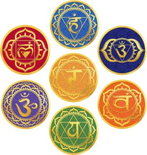 Maydahui 7 Sheets Chakra Wall Stickers Yoga Zen Meditation Room Wall Decals (6x6 Inch) Peel Stick Art Decals Decor for Yoga Studio Decor Yogi Spiritual Gift