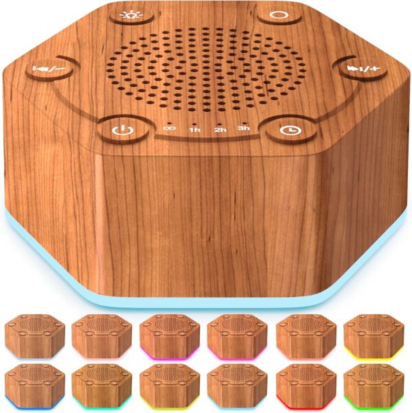 Sound White Noise Machines High Fidelity 30 Unique Non-Looping Soothing Sounds 12 Colors Night Light 4 Timers 10-Level Brightness 32-Level Volume and Memory Function