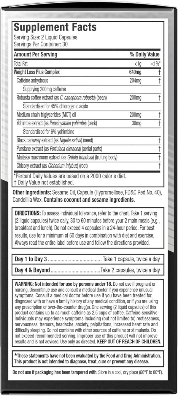 Hydroxycut Advanced - 60 Rapid-Release Liquid Capsules - Thermogenic Calorie Burn, Maximize Energy - for Women & Men