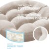 Degrees of Comfort Meditation Floor Pillow, Round Large Pillows Seating for Adults, Tufted Corduroy Cushion for Living Room Tatami, Beige 22 Inch