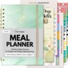 Life & Apples Meal Planner with Grocery List - Weekly Menu Plan and Prep, Healthy Diet and Weight Loss Tracking, 1 Year Undated Meal Planning Notebook, 5 X 8 Inch Spiral Notebook, Mint Green