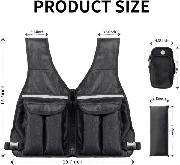 Prodigen Adjustable Weighted Vest 0-10 lbs/0-18 lbs for Women Men for Running Walking Cardio and Strength Training with Shoulder Pads and Reflective Stripe