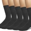 EMEM Apparel Men's Diabetic Dress Crew Cotton Socks | Non-Binding Loose Top | Seamless Toe | 3-Pair | Big and Tall Available