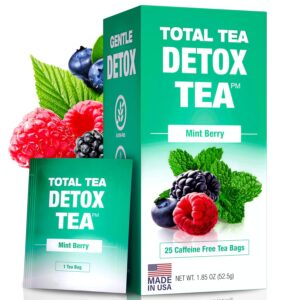 Total Tea Slimming Detox Tea for a Healthy Weight Support - Caffeine Free - Herbal Tea with Chamomile, Hibiscus, Ginger Root for Colon Cleanse - Natural Mint Tea for Digestive Health (25-Pack Mint)