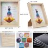 ZenBless Healing Crystal Stone 7 Chakras Healing Stones Picture Frame, Seven Chakras Crystal Decorative Photo Frame for Reiki Decor, Zen Meditation Yoga Spiritual Feng Shui Table or Hanging Home Wall Decor, Office Gift